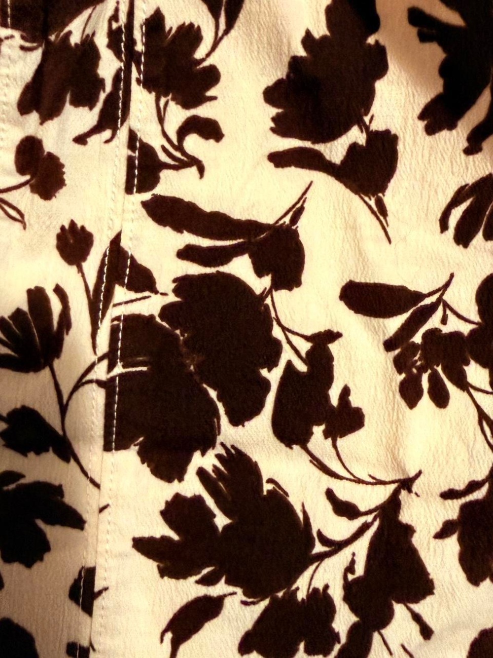 Floral Square-Neck Corset Top in Brown and Cream - Picture 3 of 3